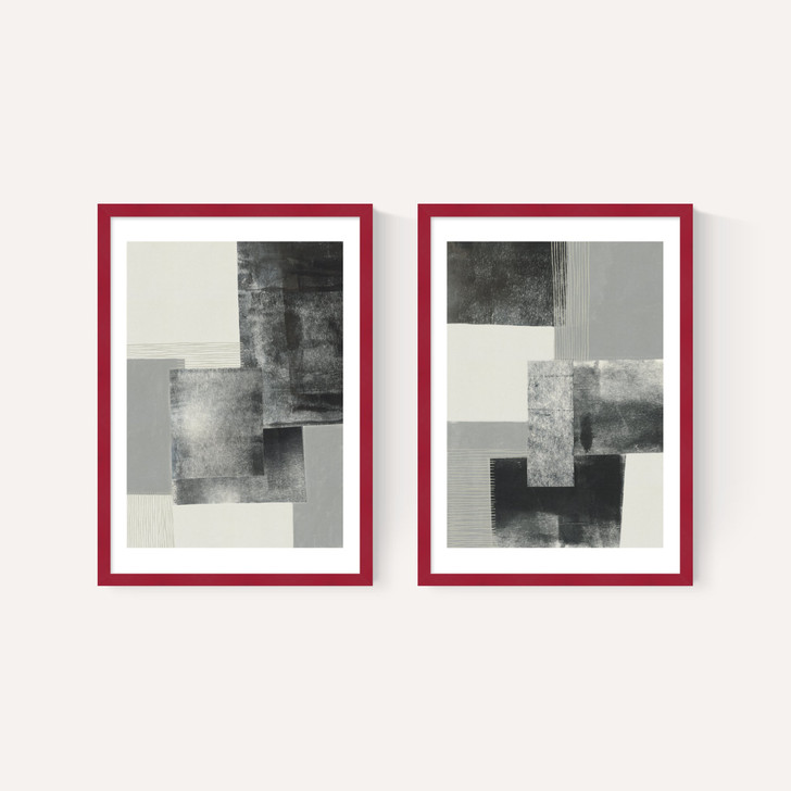 Monochrome Blocks Diptych