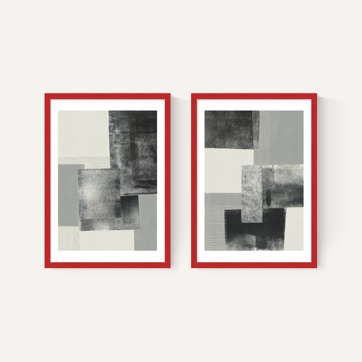 Monochrome Blocks Diptych