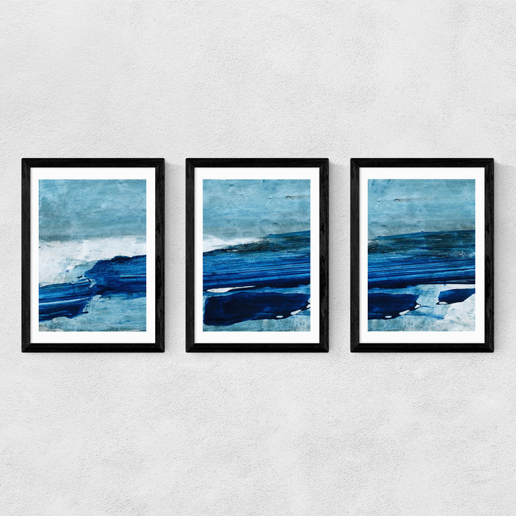 Arctic Landscape Triptych Medium Black Frame