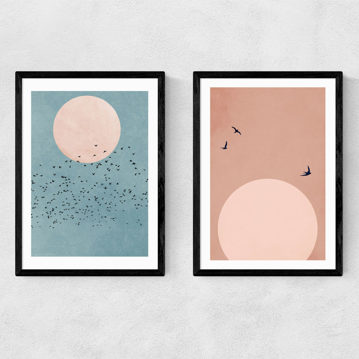 Fly Away Diptych Narrow Black Frame