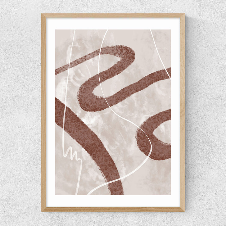 Abstract Fuzz 02 Narrow Oak Frame