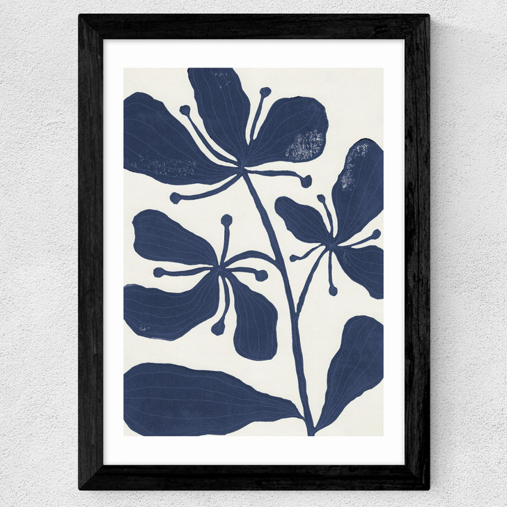 Whimsical Blossoms 1 Wide Black Frame