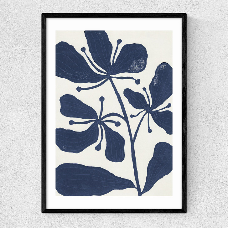 Whimsical Blossoms 1 Narrow Black Frame