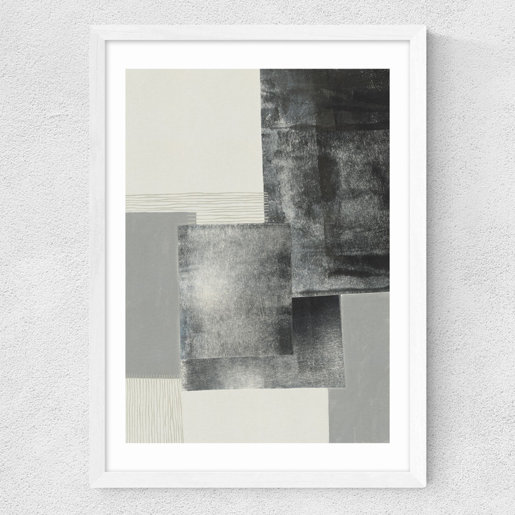 Monochrome Blocks I Medium White Frame