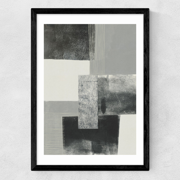 Monochrome Blocks II Medium Black Frame