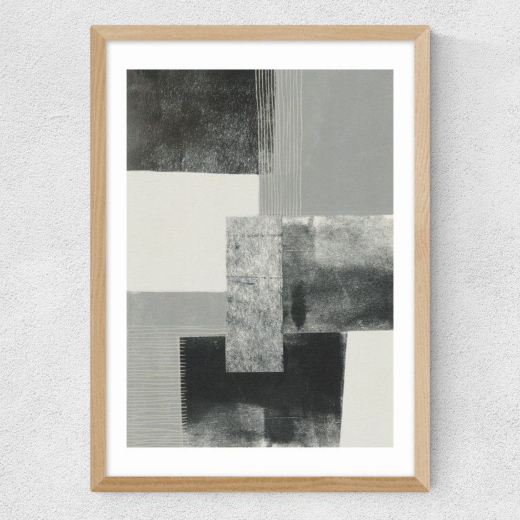 Monochrome Blocks II Medium Oak Frame