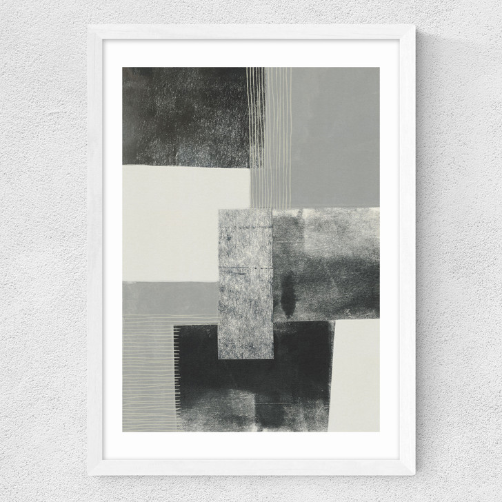Monochrome Blocks II Medium White Frame