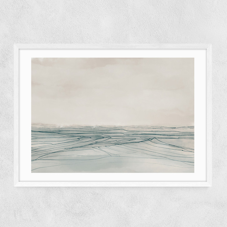 Still Sea Narrow White Frame