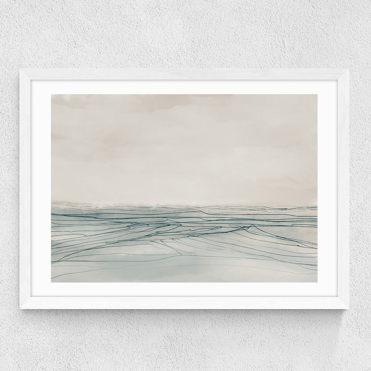 Still Sea Medium White Frame