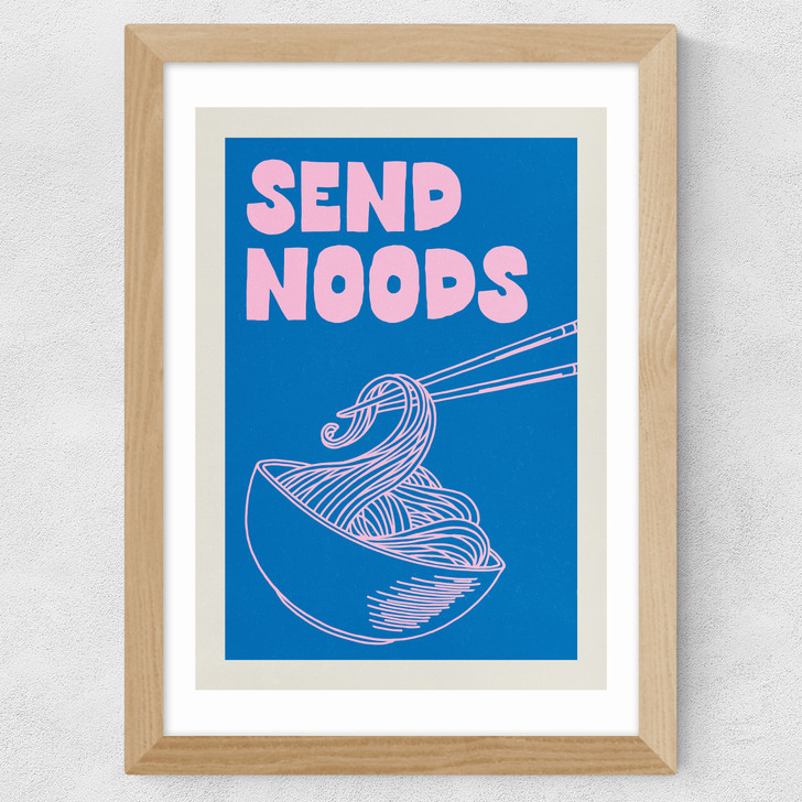 Send Noods - Blue Wide Oak Frame