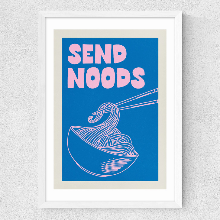 Send Noods - Blue Medium White Frame