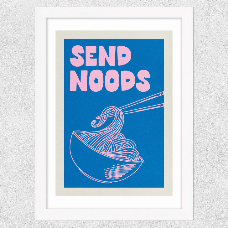 Send Noods - Blue Wide White Frame