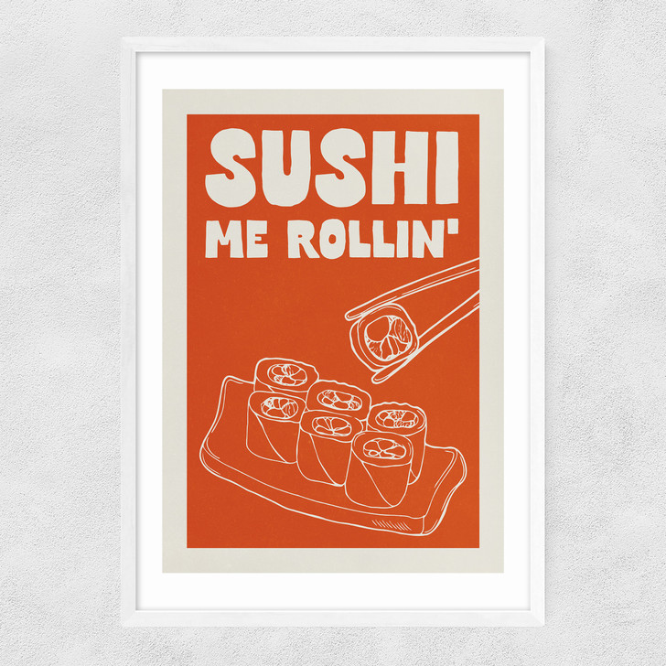 Sushi Me Rollin' Narrow White Frame