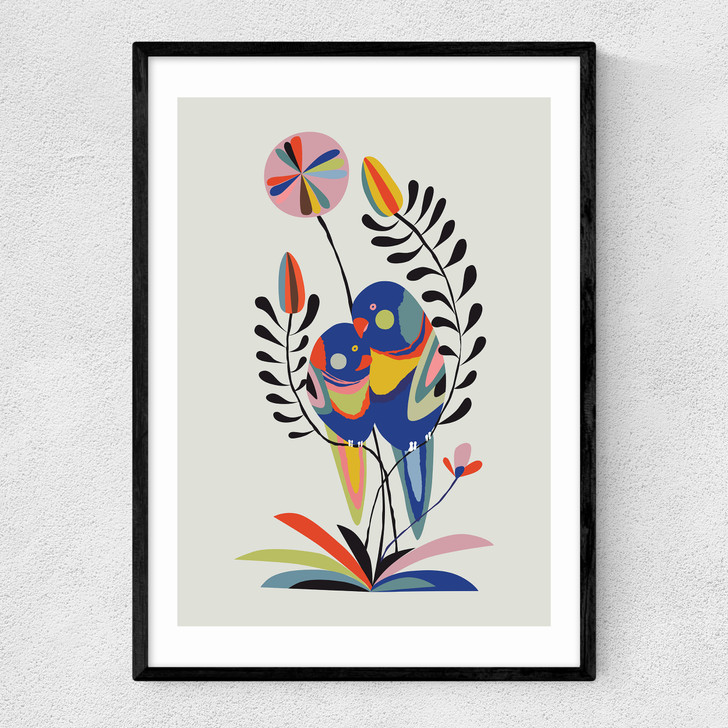 Rainbow Lorikeet Narrow Black Frame