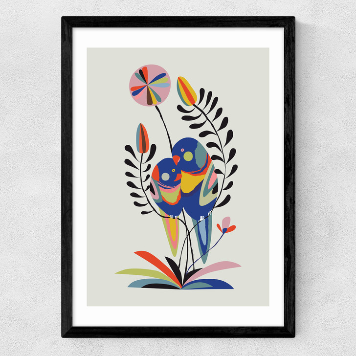 Rainbow Lorikeet Medium Black Frame