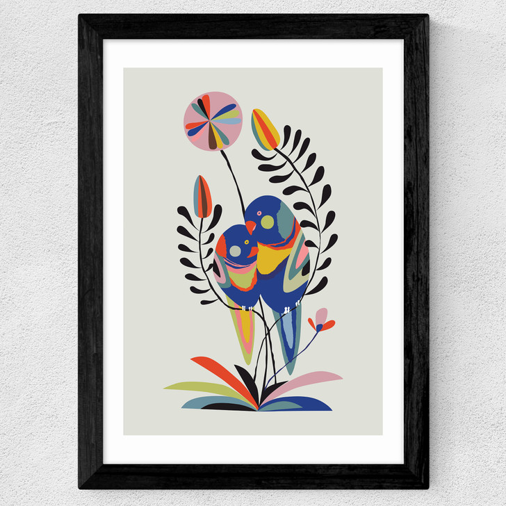 Rainbow Lorikeet Wide Black Frame