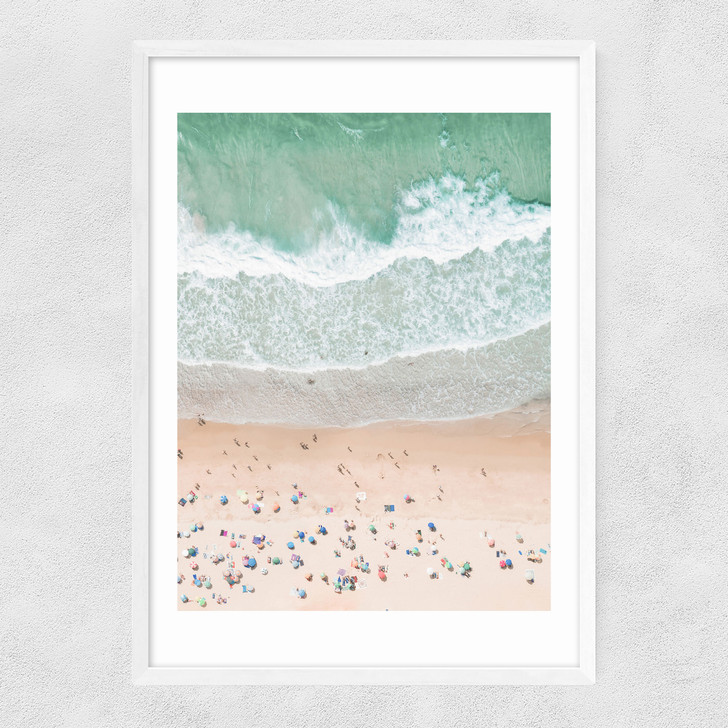 Aerial II Narrow White Frame