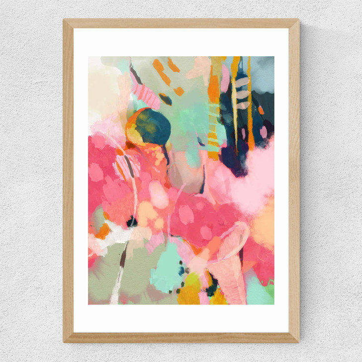 Lune Tombee Sur Terre Medium Oak Frame