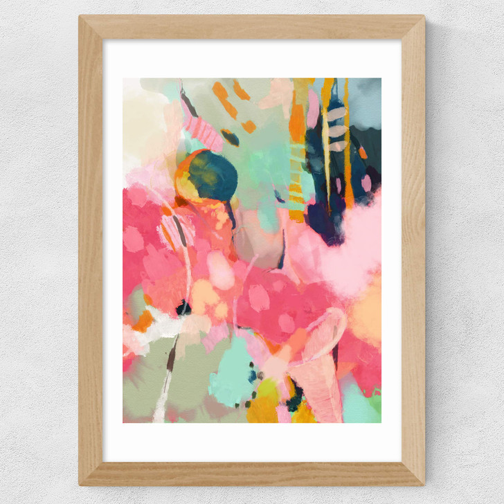 Lune Tombee Sur Terre Wide Oak Frame