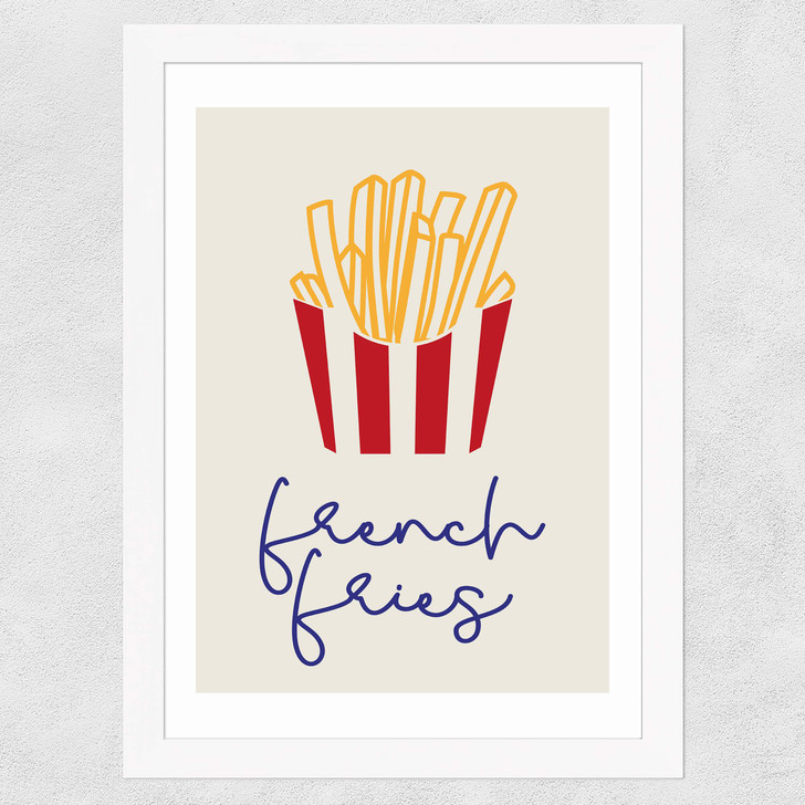 French Fries Wide White Frame