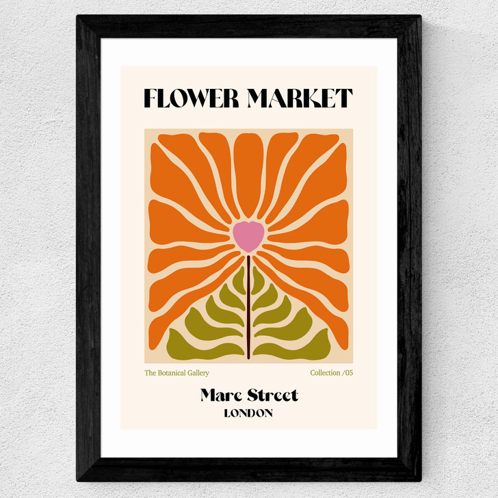 Mare Street Flower Market Wide Black Frame