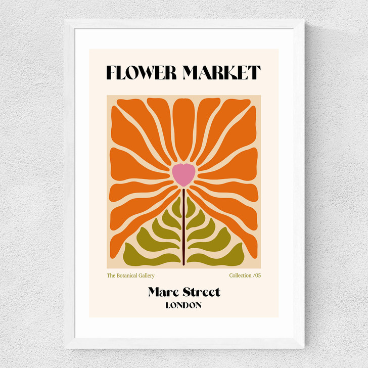 Mare Street Flower Market Medium White Frame