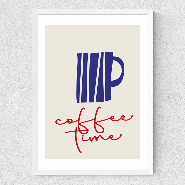 Coffee Time Medium White Frame