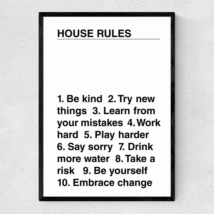 House Rules Narrow Black Frame