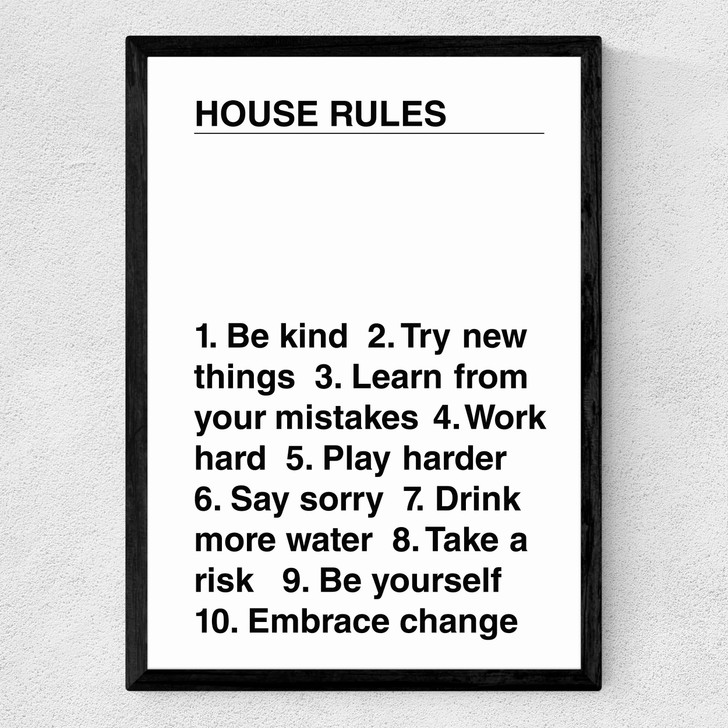 House Rules Medium Black Frame