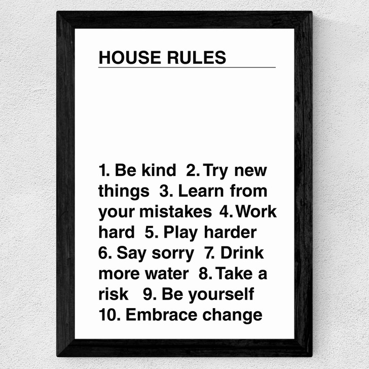 House Rules Wide Black Frame