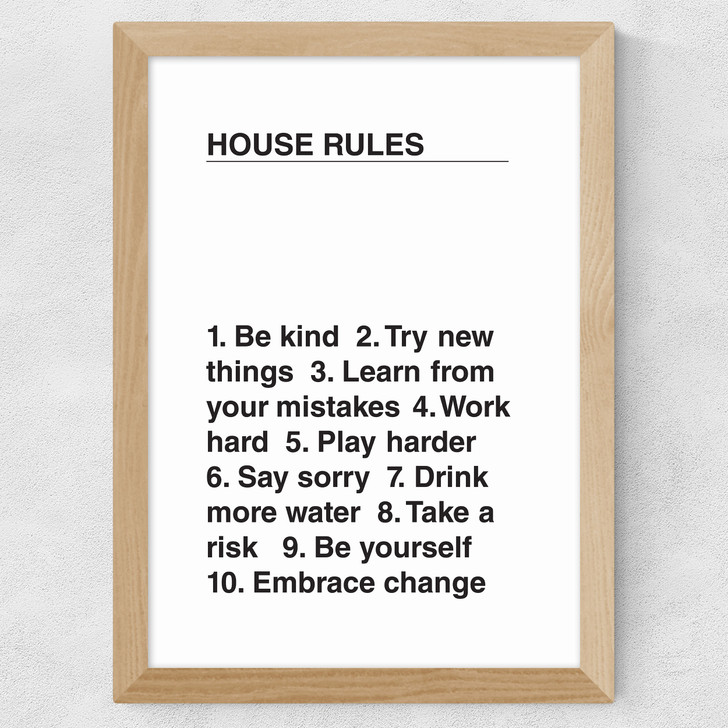 House Rules Wide Oak Frame