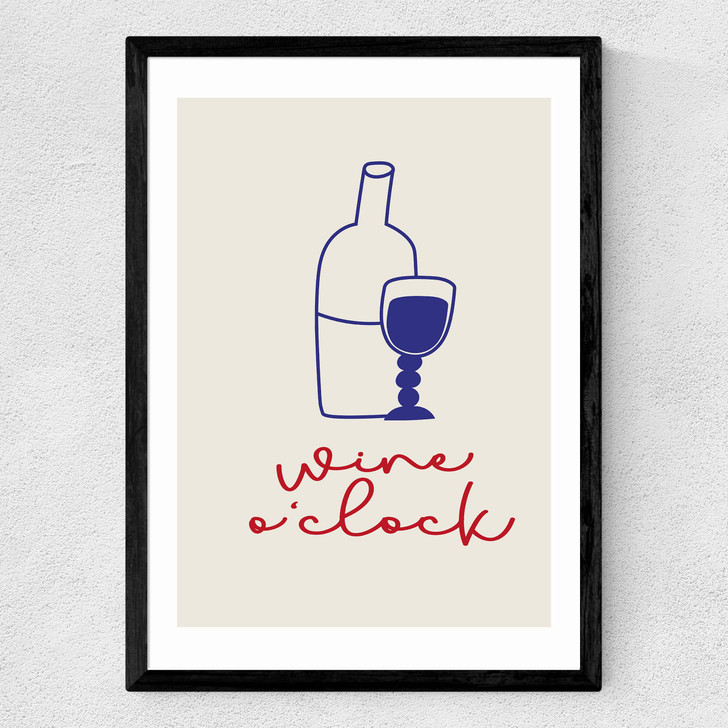 Wine O'Clock Medium Black Frame
