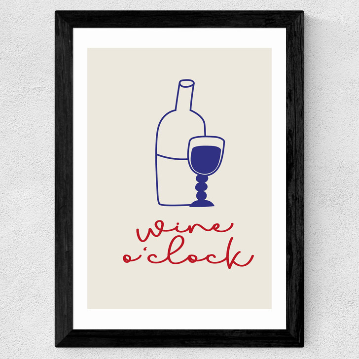 Wine O'Clock Wide Black Frame