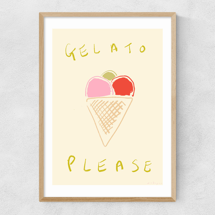 Gelato Please Narrow Oak Frame
