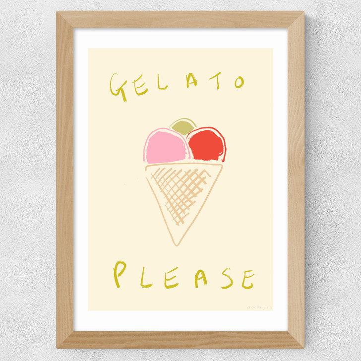 Gelato Please Wide Oak Frame