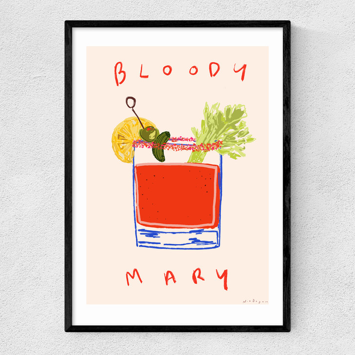 Bloody Mary Cocktail Narrow Black Frame