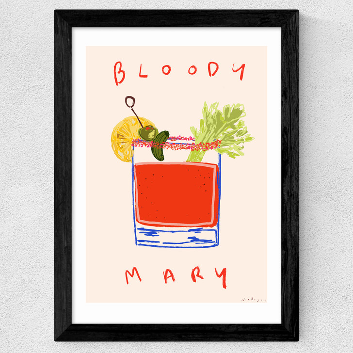 Bloody Mary Cocktail Wide Black Frame