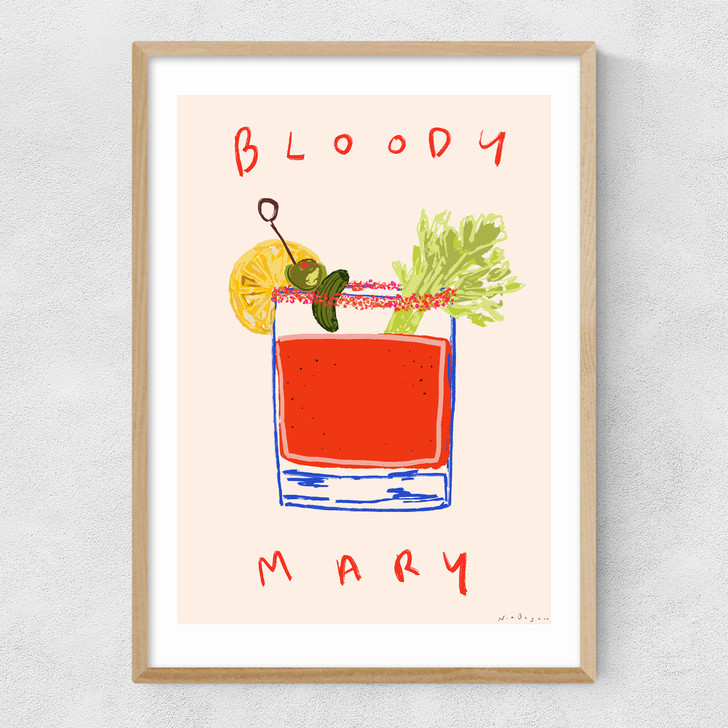 Bloody Mary Cocktail Narrow Oak Frame