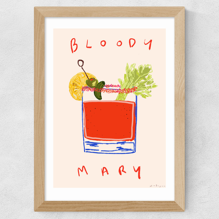Bloody Mary Cocktail Wide Oak Frame