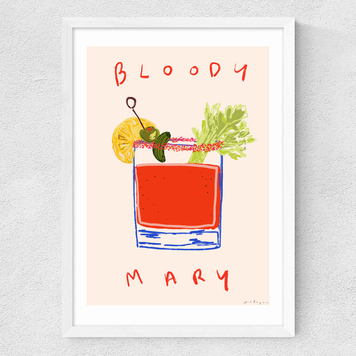 Bloody Mary Cocktail Medium White Frame