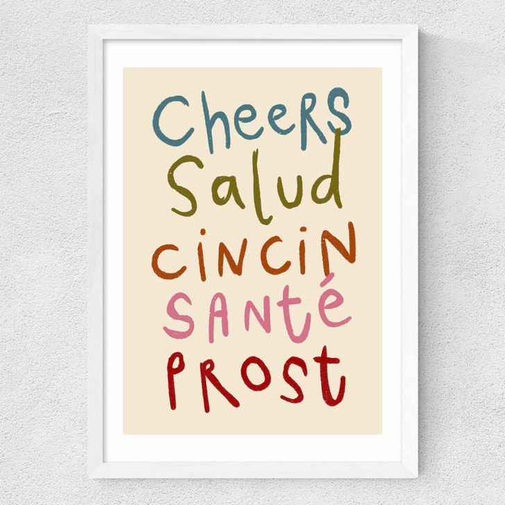 Cheers by SimplyExtraJordanary Medium White Frame