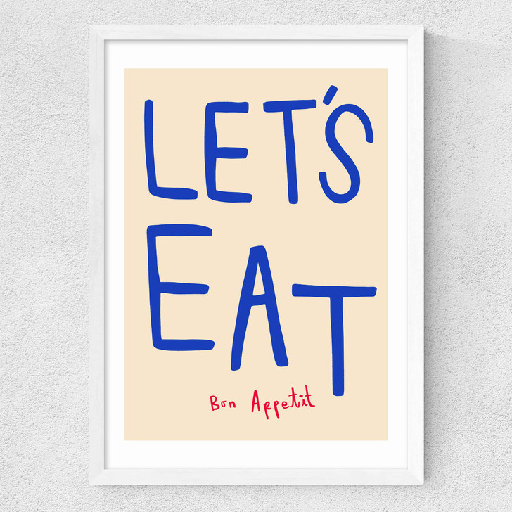 Let's Eat Medium White Frame