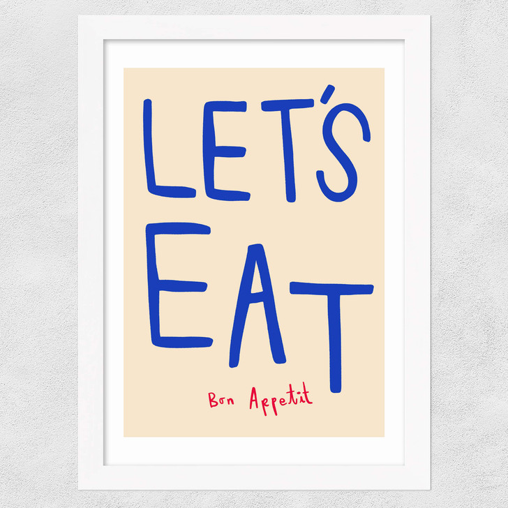 Let's Eat Wide White Frame