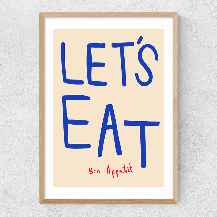 Let's Eat Narrow Oak Frame
