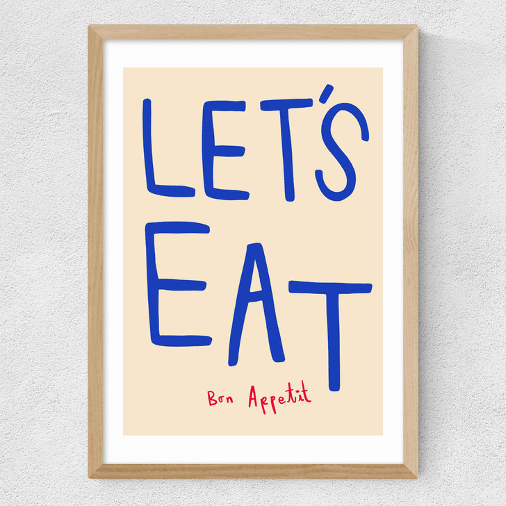 Let's Eat Medium Oak Frame