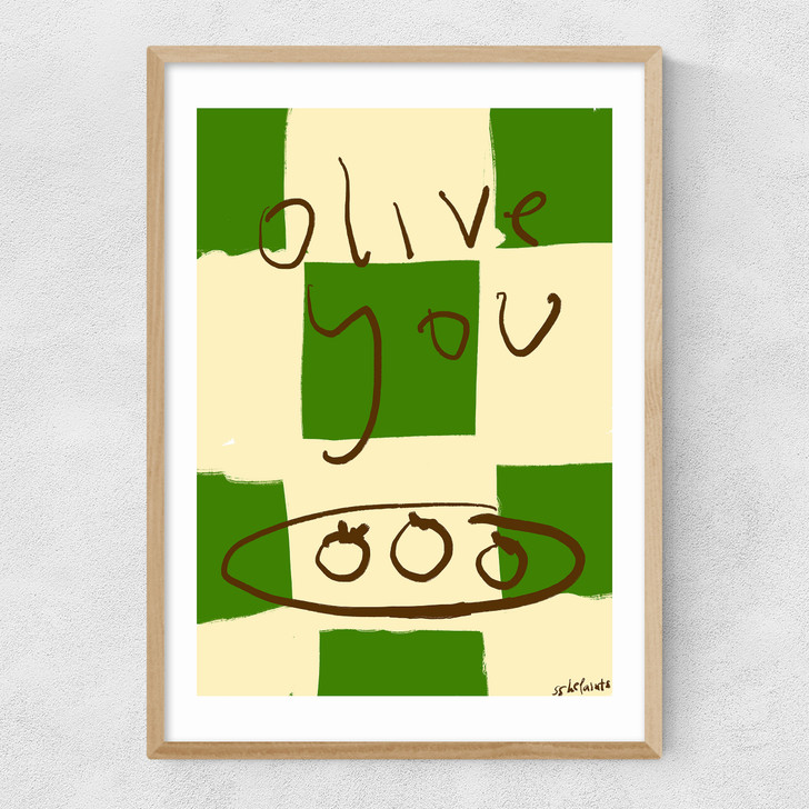 Olive You Narrow Oak Frame