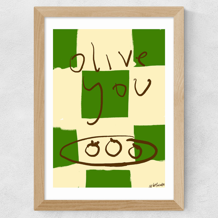 Olive You Wide Oak Frame