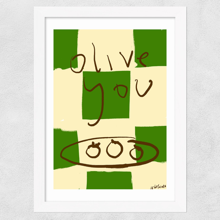Olive You Wide White Frame