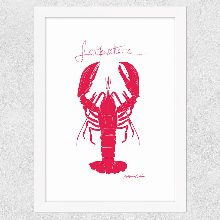 Red Lobster Wide White Frame