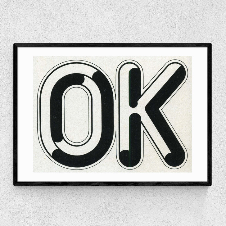 Ok by Land of Lost Content Narrow Black Frame